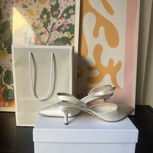 Manolo Blahnik Cream/White Heels